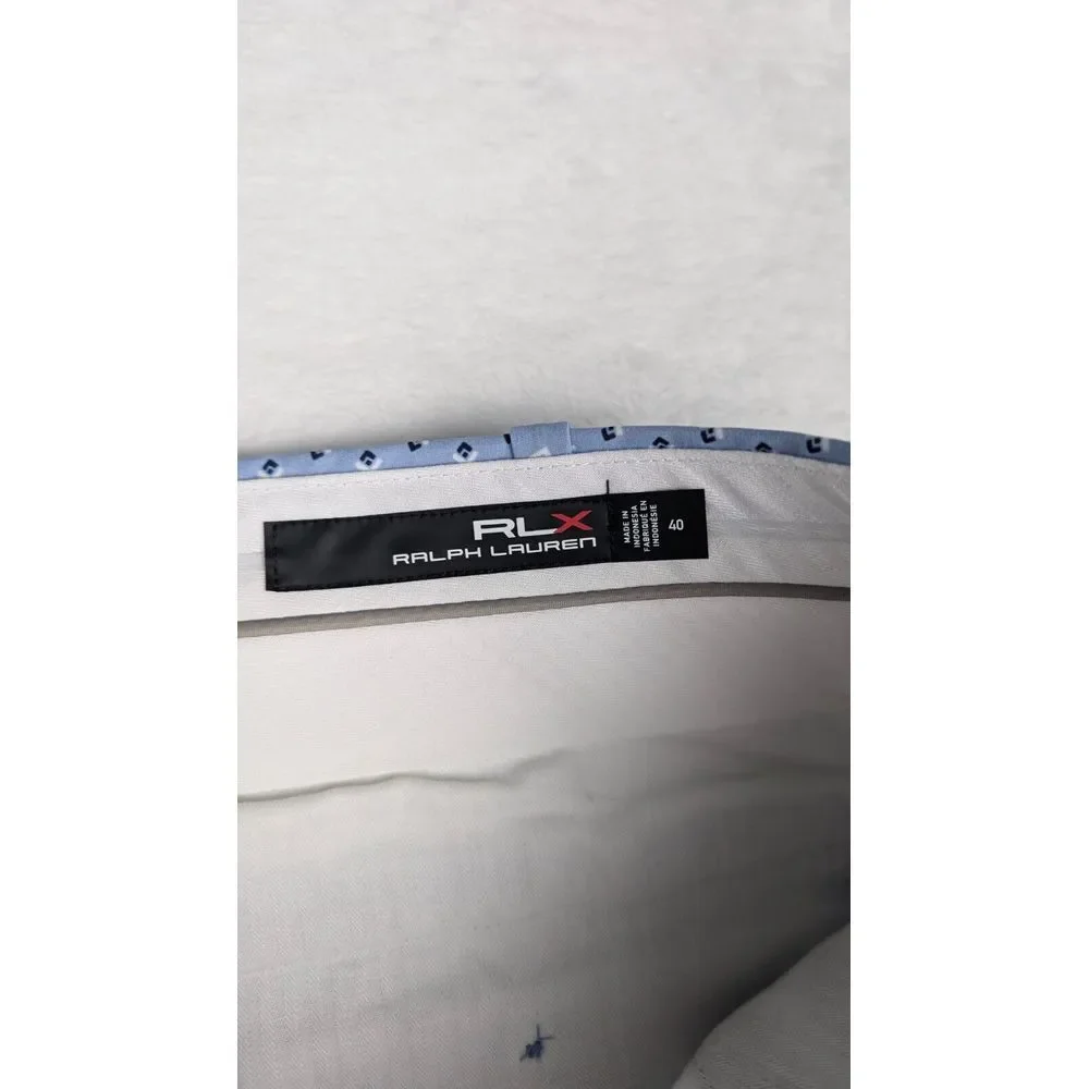 RLX Ralph Lauren Performance Golf Chino‎ Shorts Mens 40 Light Blue Geometric